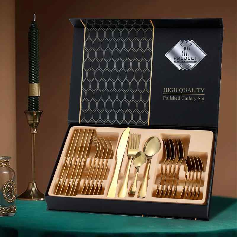 カトラリーセット ステンレス製 24点セット スプーン フォーク ナイフ 食器セット ...