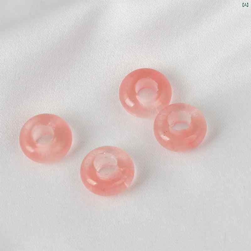 ビーズ レディース アクセサリー 手芸用品 天然石 瑪瑙 水晶 算盤珠 扁珠 大孔 平...