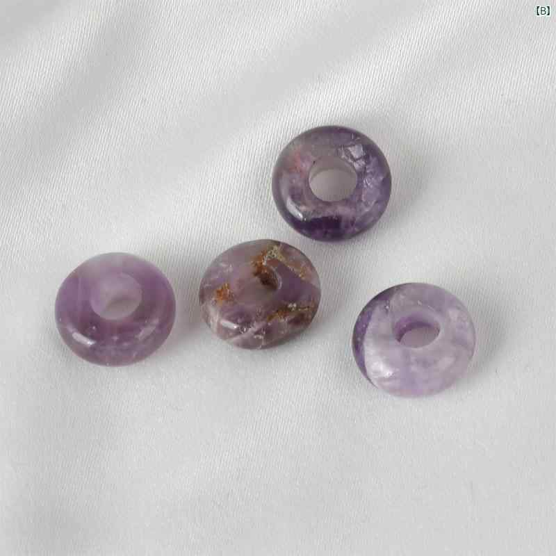 ビーズ レディース アクセサリー 手芸用品 天然石 瑪瑙 水晶 算盤珠 扁珠 大孔 平...