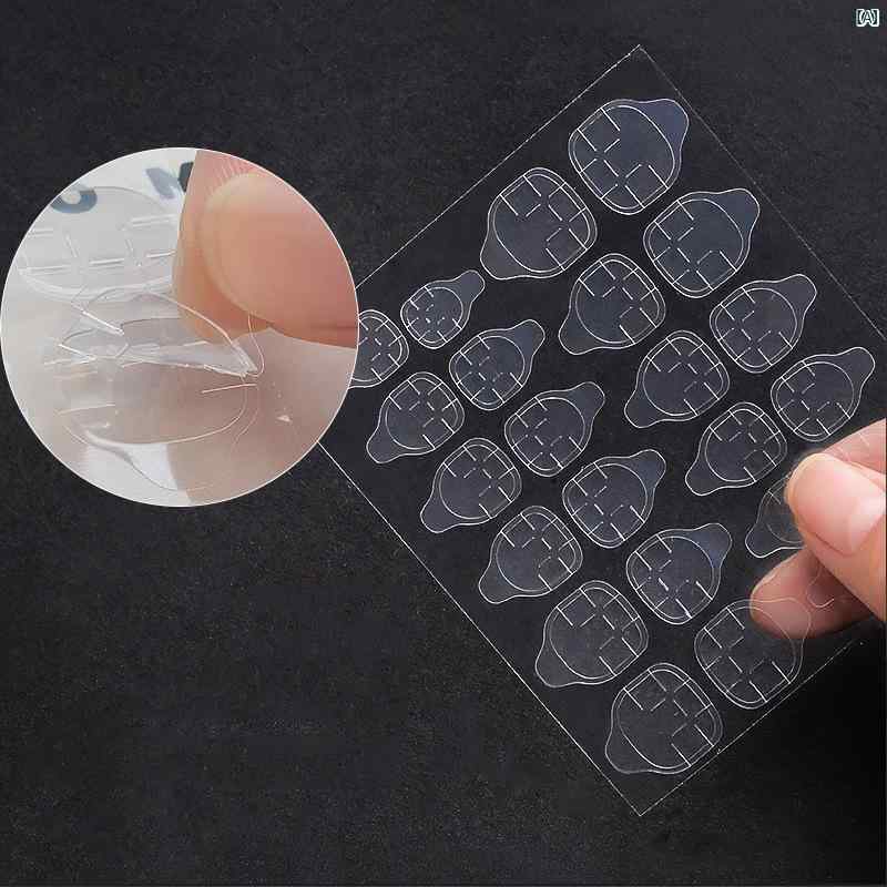 ネイルチップ用両面テープ つけ爪用接着シール 透明 粘着剤 強力タイプ ジェルネイ...