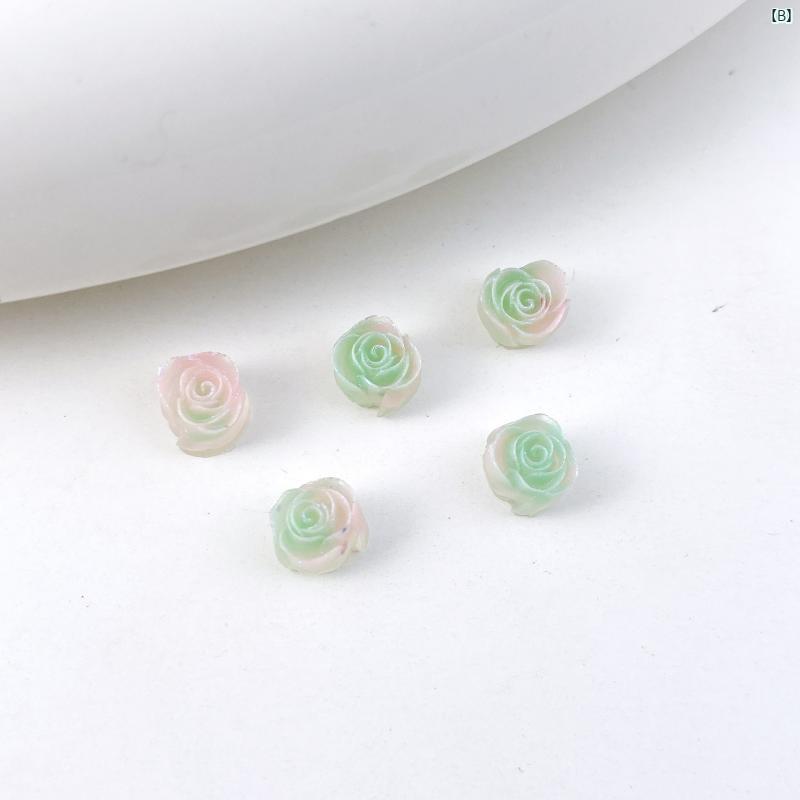ネイルパーツ レディース 3Dアート 山茶花 薔薇 樹脂製 仿真花 付け爪 ネイルアー...