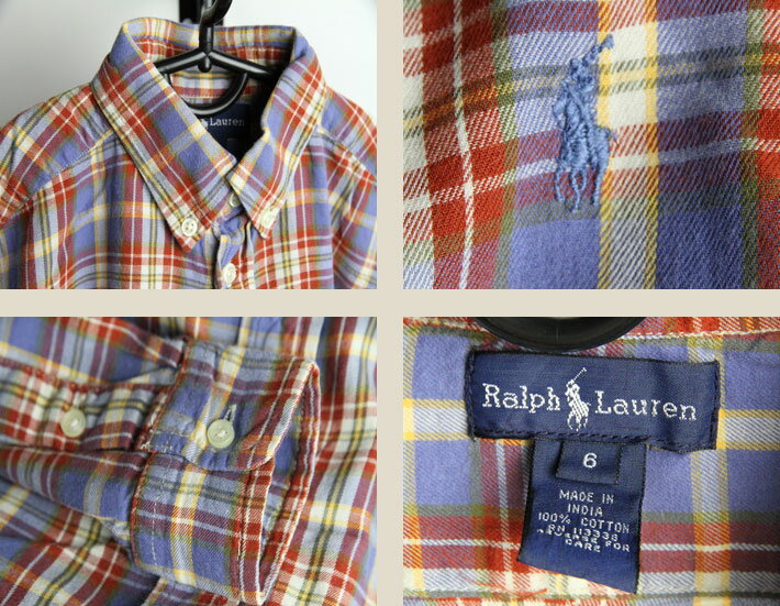 ラルフローレンRalph Laurenボタンダウンシャツ【古着】【キッズ】【レディース】【中古】