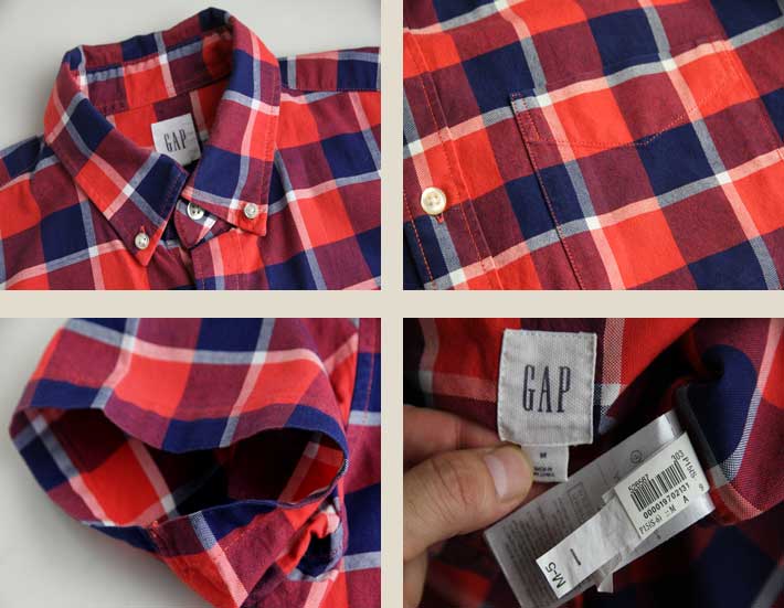 GAP ギャップ ボタンダウン 半袖シャツ 【M】【古着】【中古】【メンズ】【男性】