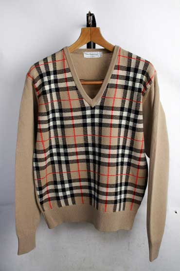 樂天商城 - 高級 Burberrys バーバリー ノバチェック Vネックセーター【M】【古着】【中古】【メンズ】【レディース】男性 女性 オールド 【ヴィンテージ】 【ビンテージ】 vintage アメカジ