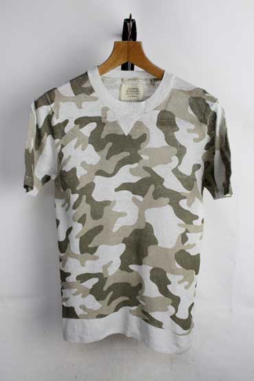 ジャーナルスタンダード Tシャツ メンズ 中古 麻 JOURNAL STANDARD 迷彩（リネン）ニット【M】【古着】【メンズ】【レディース】 【レトロ古着】【ブランド古着】【アメカジ】