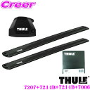 THULE ルーフキャリア取付3点セット マツダ KE系 CX-5(ルーフレールなし車)用 フット7207＆ウイングバーエッジ(ブラック)7214B＆7214B＆キット7006 セット