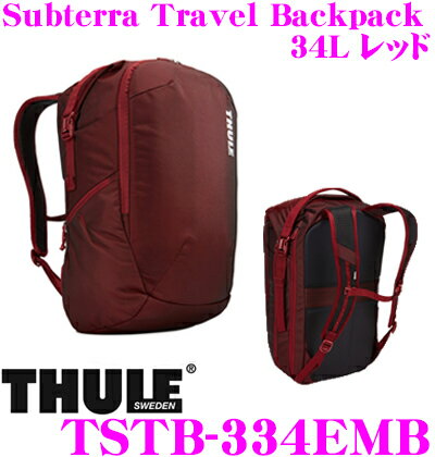 THULE TSTB-334EMB Subterra Travel Backpack 34L レッド スーリー サブテラ トラベル バックパック 【15インチMacBook/15.6インチPC保護スペース付リュック バッグ】