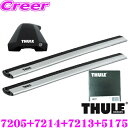【夏の大還元!最大4000ポイント!~8/11迄】THULE ホンダ RU1 RU2 RU3 RU4 RU系 ヴェゼル(ルーフレール無し)用 ルーフキャリア車両一台分セット フット7205&ウイングバーエッジ7215&7214&キット7205 セット