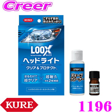 【9/4〜9/11はエントリー+3点以上購入でP10倍】呉工業 KURE LOOX ルックス 1196 ヘッドライト クリア＆プロテクト ヘッドライト用クリーナー＆コーティング剤 ヘッドライトクリーナー 磨き 黄ばみ 除去 洗車用品