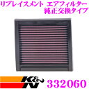 K&N 純正交換フィルター 33-2060 日産用 キューブ/キューブキュービック/マーチ 用 リプレイスメント ビルトインエアフィルター 純正品番:13721707050/13721715881対応