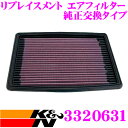 K&N 純正交換フィルター 33-2063-1 CADILLAC DEVILLE/SEVILLE 用 リプレイスメント ビルトインエアフィルター 純正品番:25099149対応