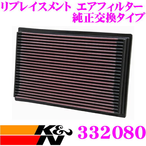 K&N 純正交換フィルター 33-2080 SAAB 900 用 リプレイスメント ビルトインエアフィルター 純正品番:90322261/4236063対応