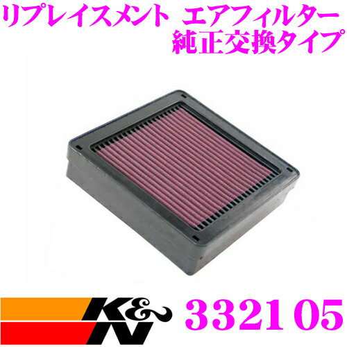 K&N 純正交換フィルター 33-2105 ミツビシ エアトレック など 用 リプレイスメント ビルトインエアフィルター 純正品番:NR552951対応