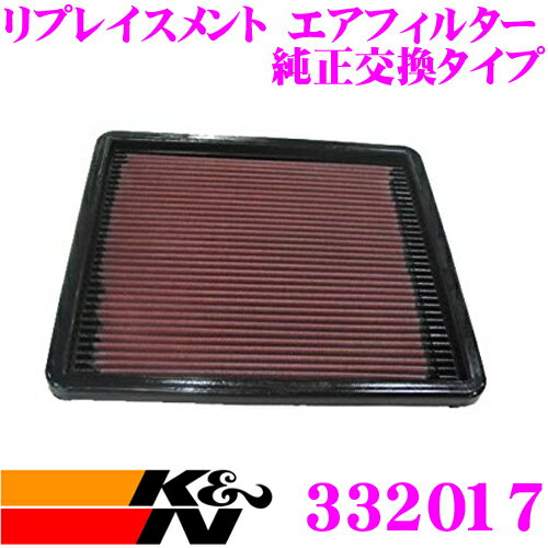 K&N 純正交換フィルター 33-2017 マツダ FC3S / FD3S RX-7用など リプレイスメント ビルトインエアフィルター 純正品番N3A1-13-Z40対応