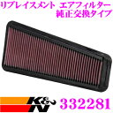 K N 純正交換フィルター 33-2281 トヨタ KJクルーザー/タンドラ/セコイヤ ハイラックスサーフ/ランドクルーザープラド 用 リプレイスメント ビルトインエアフィルター 純正品番:17801-31090対応