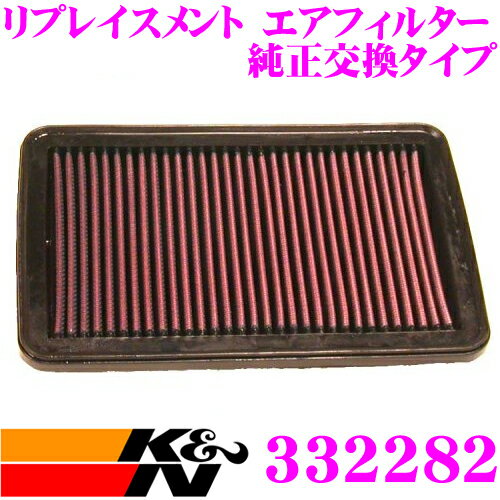 K&N 純正交換フィルター 33-2282 スズキ エリオ 用 リプレイスメント ビルトインエアフィルター 純正品番:13780-54G10対応