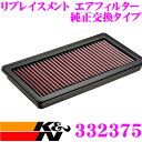 K&N 純正交換フィルター 33-2375 ニッサン キューブ/キューブキュービック など 用 リプレイスメント ビルトインエアフィルター 純正品番:AY120...