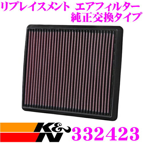 K&N 純正交換フィルター 33-2423 ダッジ JC 用 リプレイスメント ビルトインエアフィルター 純正品番:04891916AA対応