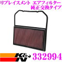 K&N 純正交換フィルター 33-2994 フォルクスバーゲン AACHY UP用 リプレイスメント ビルトインエアフィルター 純正品番04C129620C対応