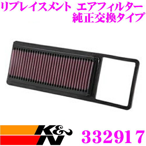 【5/9～5/15はエントリー+3点以上購入でP10倍】 K&N 純正交換フィルター 33-2917 ホンダ GD1 / GD2 / GD3 / GD4 フィット用 リプレイスメント ビルトインエアフィルター 純正品番17220-PWC-000対応