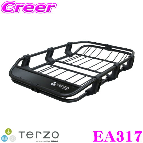 TERZO ルーフバスケット EA317 中型SUV ワンボックス レギュラー 160cm 盗難防止機構 整流版 ストレートフロアーパネル 採用 スクエアバー/エアロバー取付可能 タフスタイル ルーフラック 車 キャリア 高機能 キャンプ レジャー 旅行 風切音 高耐久