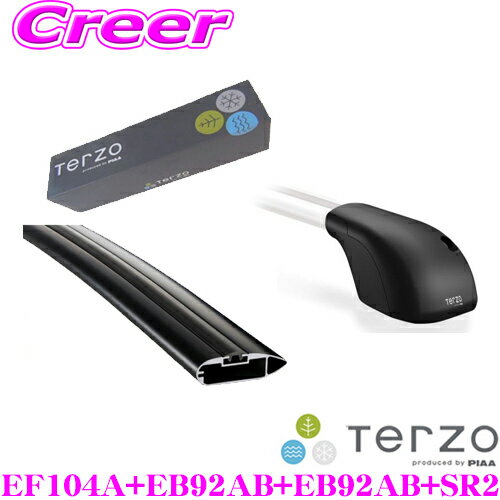 TERZO レクサス AGL20系/GYL20系/GYL260系(3列シート仕様車) RX(ハイブリッド含む/ルーフレール付車)用 エアロルーフキャリア取付4点セット 1台分 【フットEF104A＆バー(ブラック)EB92AB＆EB92AB＆ホルダーSR2 セット】 テルッツオ
