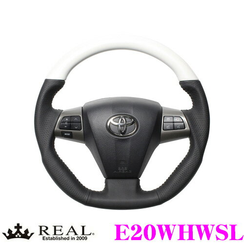 REAL レアル E20WHWSL E20-WHW-SL ステアリング トヨタ 30系(後期) RAV4 / 20系 ウィッシュ / 70系(後期) ヴォクシー等用 オリジナルシリーズ パールホワイト(シルバーステッチ) スタンダードレザー ベースボールステッチ ハンドル