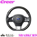 REAL レアル SBABKCRD SBA-BKC-RD ステアリング スバル STI / S4 WRX / VM4/VMG レヴォーグ用 オリジナルシリーズ ブラックカーボン(レッド×ブラックユーロステッチ) スタンダードレザー ユーロステッチ ハンドル