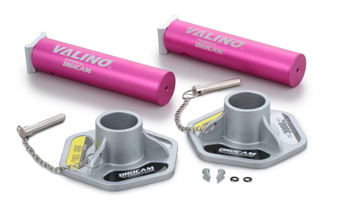 ＼今なら最大5000ポイント！要エントリー／安全作業の必需品 ケースペック DIGICAM VJS-AL-3.0T-PI ジャッキスタンド 3.0t ピンク アルミ製 ジャッキ 工具 デジキャン 2