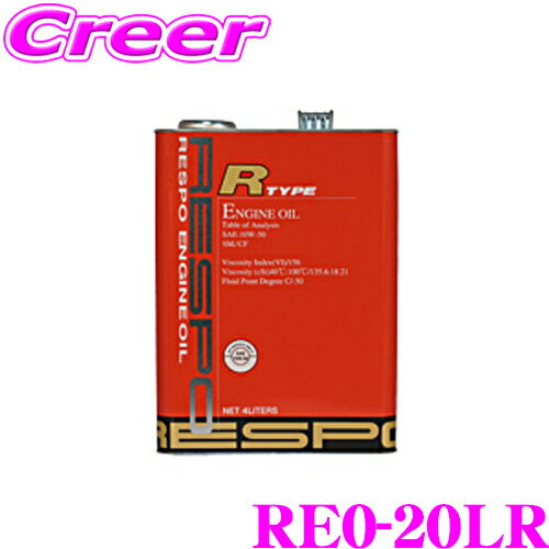 RESPO レスポ エンジンオイル R-TYPE REO-20LR 100%化学合成 SAE:10W-50 API:SM/CF 内容量20リッター 中～大排気量車＆ターボエンジンに最適!チューニングカーにも