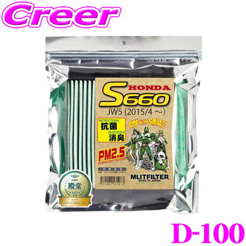 エムリットフィルター D-040 ホンダ JW5 S660専用 エアコンフィルター 【花粉やPM2.5を除去して抗菌・防臭!】