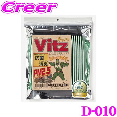 【ほぼ全品P2倍以上！1/1～1/5迄】エムリットフィルター D-010 ヴィッツ専用エアコンフィルター 【トヨタ 90系/130系 ヴィッツ用】