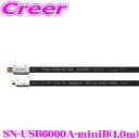 【当店限定★必ず3000ポイントGET!7/19 20時~】M&Mデザイン SN-USB6000A-miniB 1.0m 車載用ハイエンドUSBケーブル 長さ USB A-miniB 1.0m ハイレゾ音源の再生環境に!!