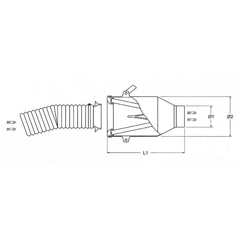 BMC インテークチャンバー エアーフィルター DIA (ダイレクト・インテーク・システム) L1:250 ｜ Φ1:70/85 ｜ Φ2:150 (mm) 1600cc以上のエンジン用 ADDIA85-150 2
