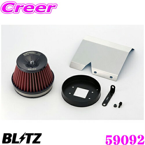 【ほぼ全品P2倍以上！1/1～1/5迄】BLITZ ブリッツ No.59092 マツダ ロードスター(NA6CE)用 サスパワー コアタイプLM エアクリーナー SUS POWER CORE TYPE LM-RED