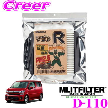 【9/4〜9/11はエントリー+3点以上購入でP10倍】MLITFILTER エムリットフィルター D-110 スズキ MH35S/MH55S ワゴンR専用エアコンフィルター 純正品番:95860-74P00 forプロフェッショナル MASHIRO