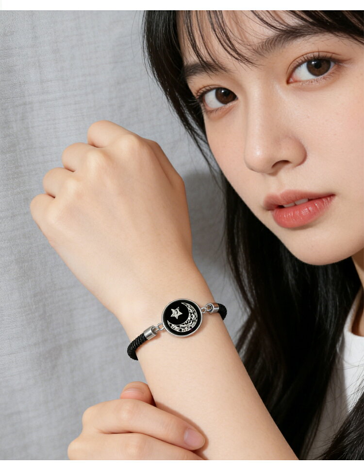 ペアブレスレット つけっぱなし カップル お揃い 夜光 アクセサリー 紐 チェーン ...