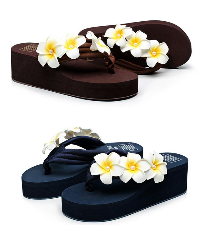 サンダル ビーチサンダル トングサンダル ハイヒール 厚底 美脚 滑り止め 疲れない 軽い 履き心地 ウェッジソール 花付き フラワー 花飾り 手作り ハンドメード かわいい ボヘミアン ビーサン レディース 女の子 おしゃれ 浴衣 温泉 水着 夏用 お出かけ 柔らかい 痛くない 3