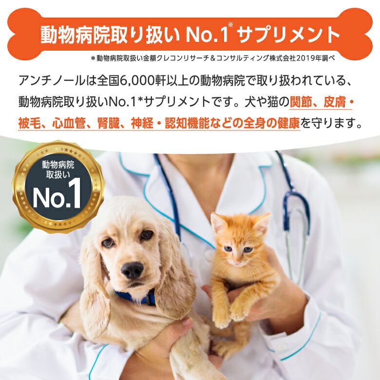 【複数購入 割引クーポン配布中】アンチノール 犬用サプリメント 60粒