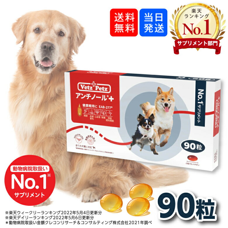 【複数購入 割引クーポン配布中】アンチノール プラス 犬用サプリメント 90粒のサムネイル