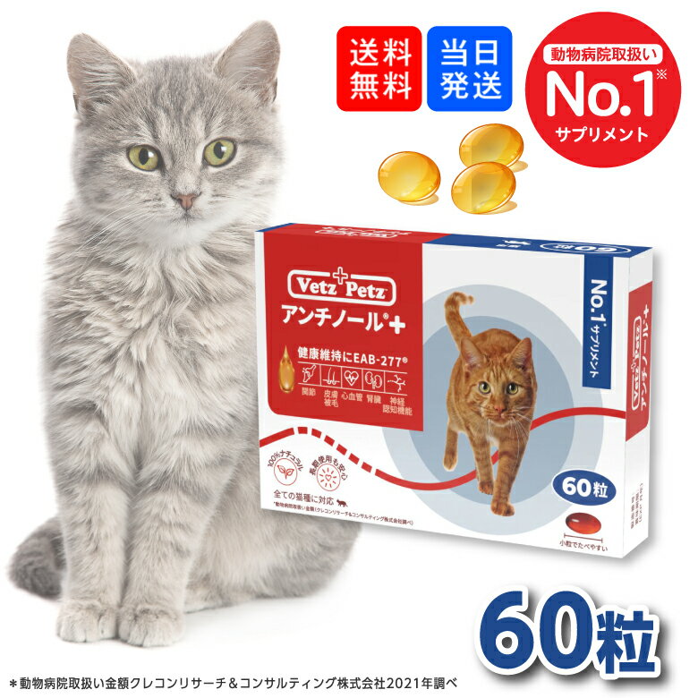 【複数購入 割引クーポン配布中】アンチノール プラス 猫用サプリメント 60粒のサムネイル