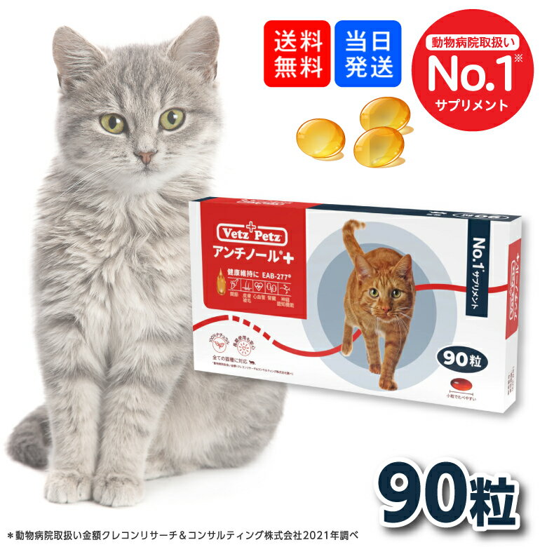 【複数購入 割引クーポン配布中】アンチノール プラス 猫用サプリメント 90粒のサムネイル