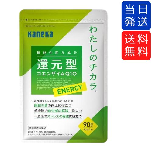 【複数購入 割引クーポン配布中】カネカ わたしのチカラ 還元型コエンザイムQ10 ENERGY 90粒入りのサムネイル