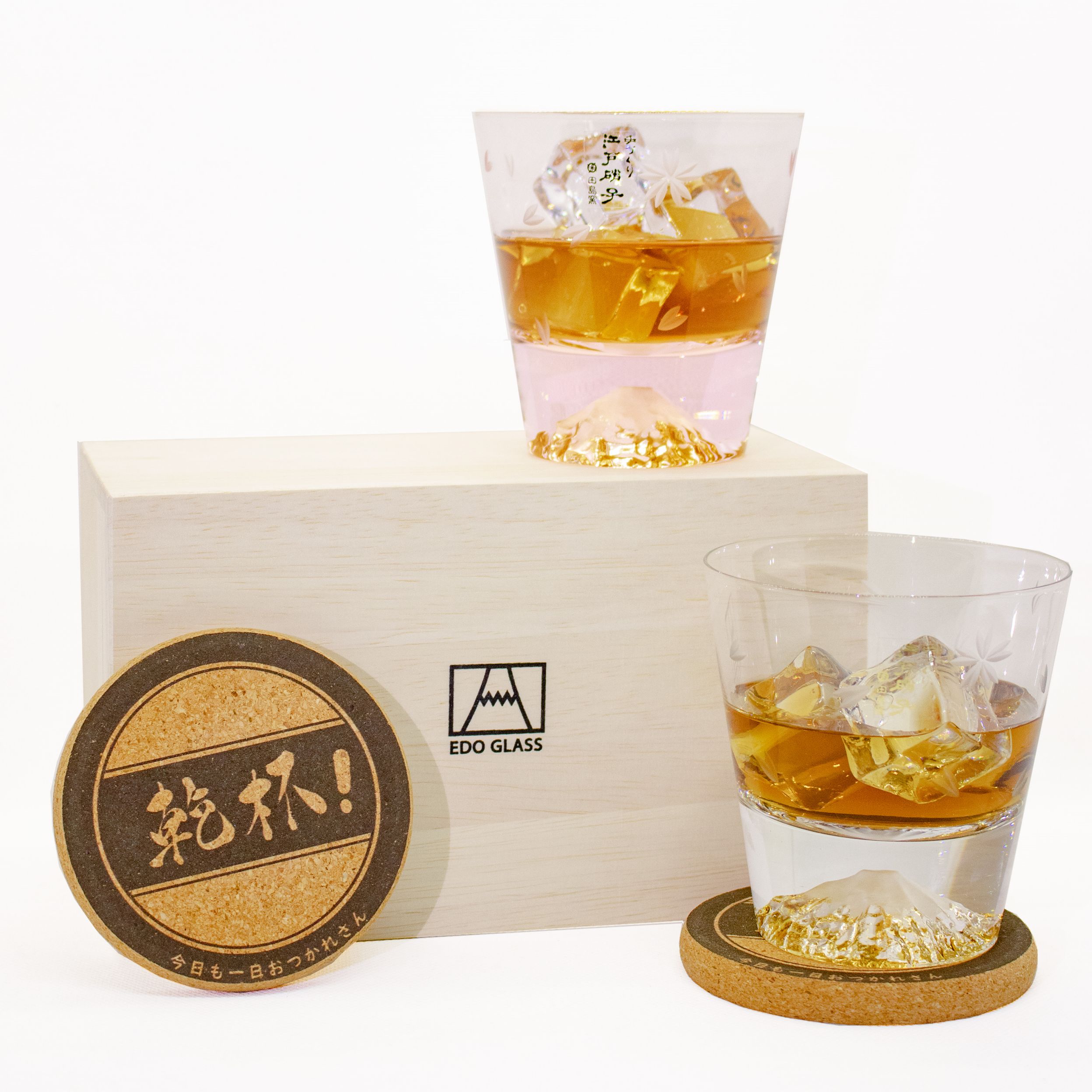 【日本正規品】田島硝子 富士山ロックグラス 紅白ペア桜切子2個入り 田島硝子[正規品]田島硝子日本製手つくりバレンタイン結婚祝い お中元プレゼント父の日母の日 ビール日本酒ウイスキー退職祝い