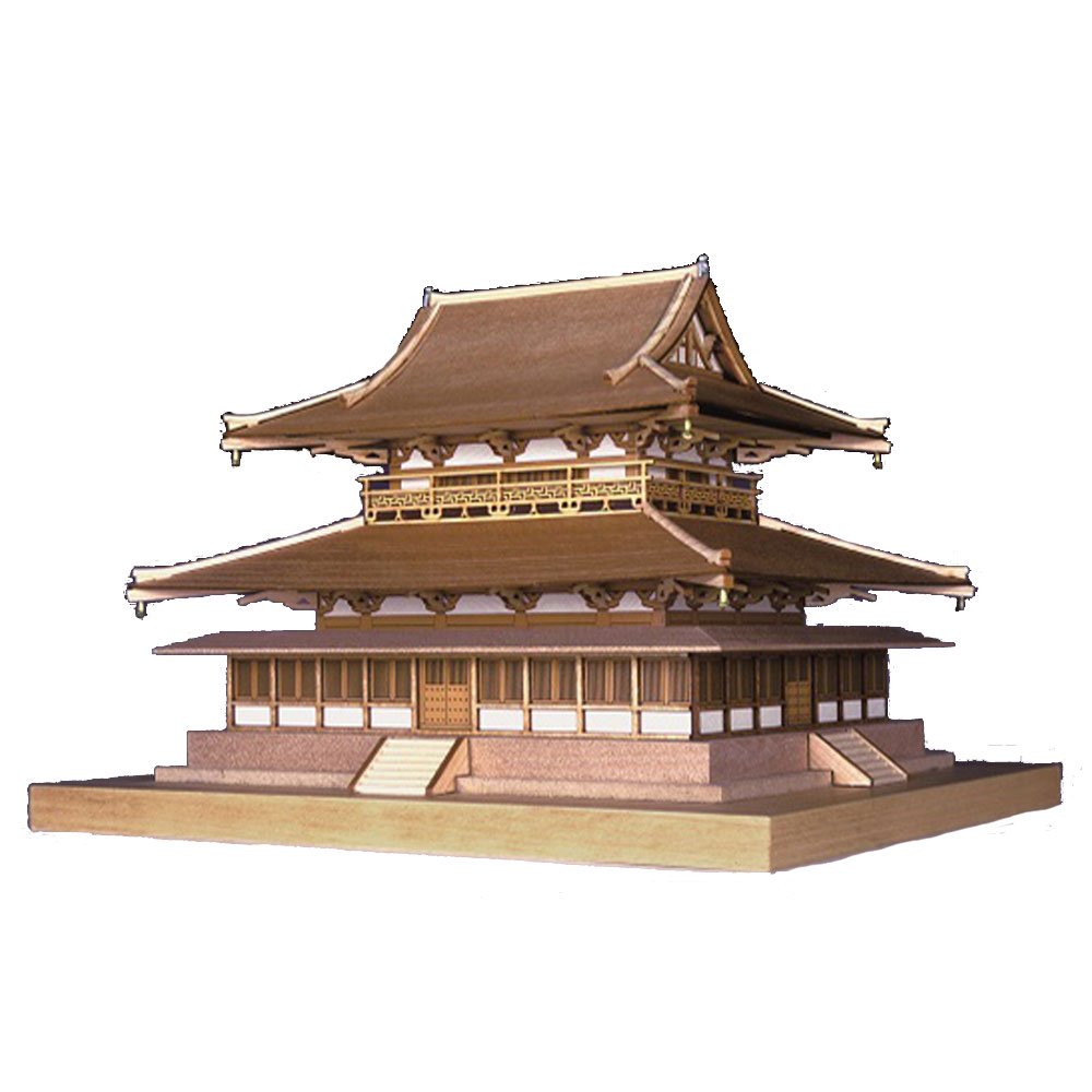 【日本製】木製1/150　法隆寺 金堂【ウッディジョーの木製