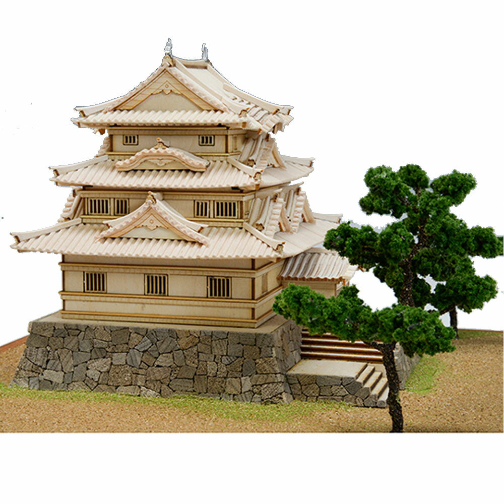 【日本製】建築1/150　宇和島城【名城シリーズ】【ウッディジョーの木製模型】WoodyJOE【代引不可】鶴島城 板島丸串城 趣味 初心者 ギフト プレゼント 天然木 レーザーカット加工 組立キット