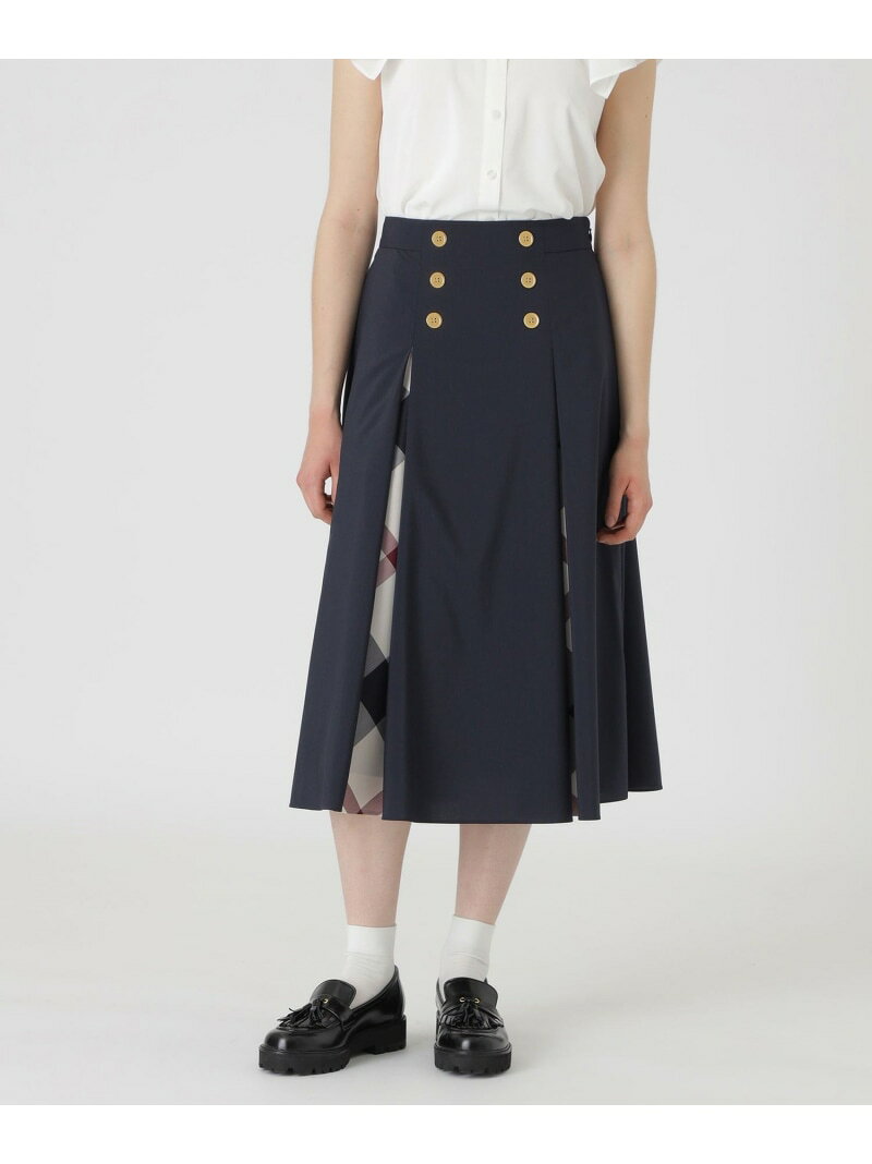 ウォッシャブルストレッチマリンスカート BLUE LABEL CRESTBRIDGE ブルーレーベル / ブラックレーベル・クレストブリッジ スカート ミニスカート ベージュ ネイビー