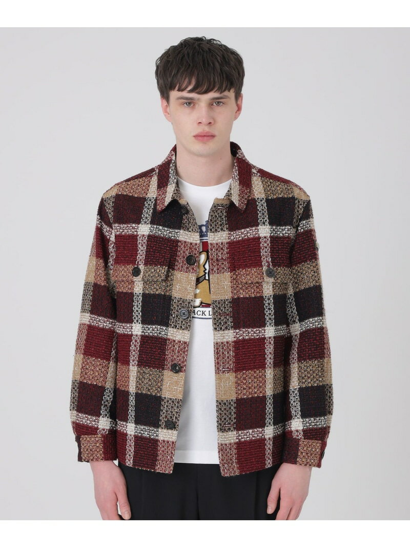 【10th ANNIVERSARY】クレストブリッジチェックファンシーツイードシャツジャケット BLACK LABEL CRESTBRIDGE ブルーレーベル / ブラックレーベル・クレストブリッジ ジャケット・アウター ブルゾン・ジャンパー レッド【送料無料】[Rakuten Fashion]
