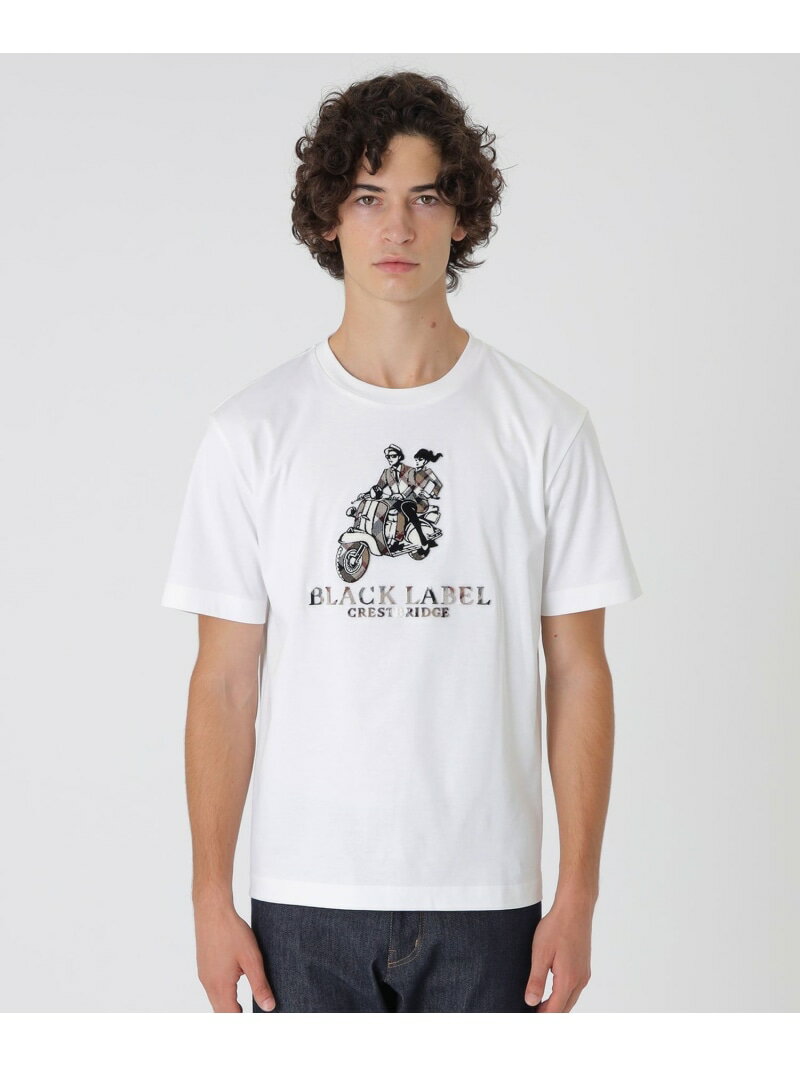 ハブラシスクーターTシャツ BLACK LABEL CRESTBRIDGE ブルーレーベル / ブラックレーベル・クレストブ..