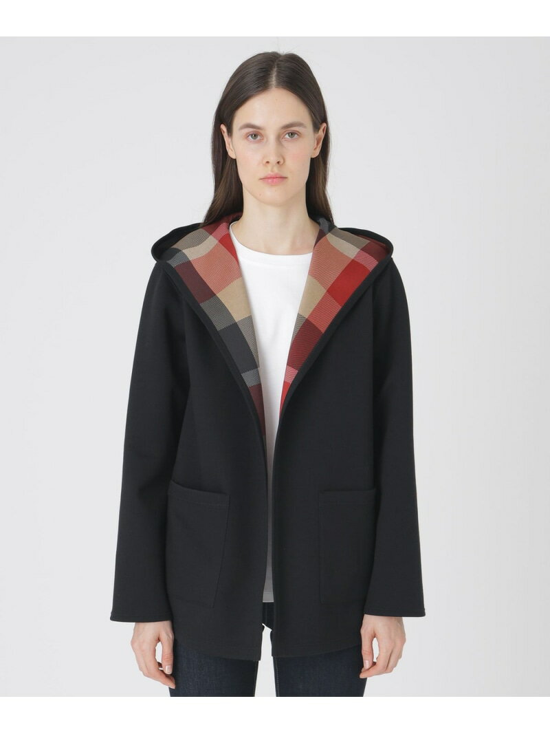 Crestbridge Check Reversible Cardboard Midi Cardigan BLUE LABEL CRESTBRIDGE / BLUE LABEL Crestbridge Jackets & Outerwear Tailored Jackets & Blazers Black Purple Navy [Free Shipping] [Rakuten Fashion]